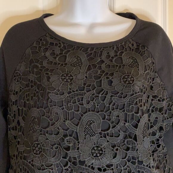 Adriana Papell | Lace Pullover Sweatshirt - Picture 2 of 4